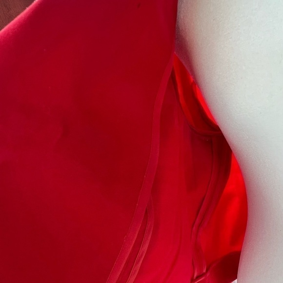 Grace Elements Women’s Crop Jacket Size 16 Red Short Sleeve Pleated Button Front - Picture 3 of 9